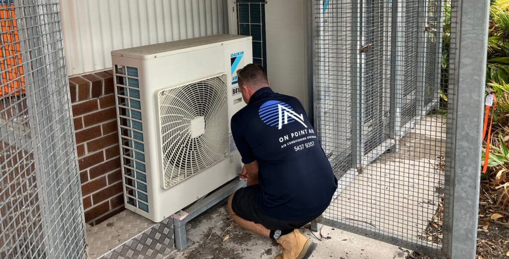 On Point Air team completing an air conditioning installation